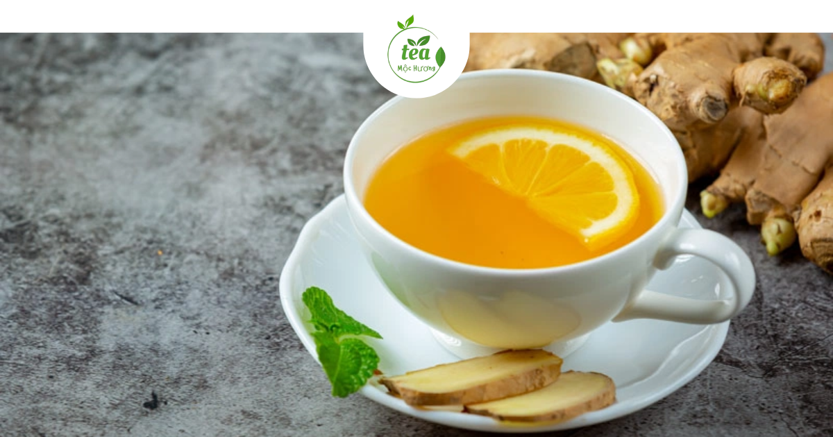 trà thảo mộc đẹp da gừng